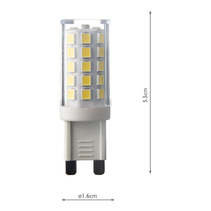 Dar Lighting BUL-G9-LED-5 G9 LED Capsule 3.5w 350 Lumens 5000k Clear (Pack Of 10)