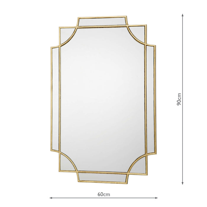 Dar Lighting Guapo Rectangle Gold Detail Mirror 90 x 60cm • 002GUA9060
