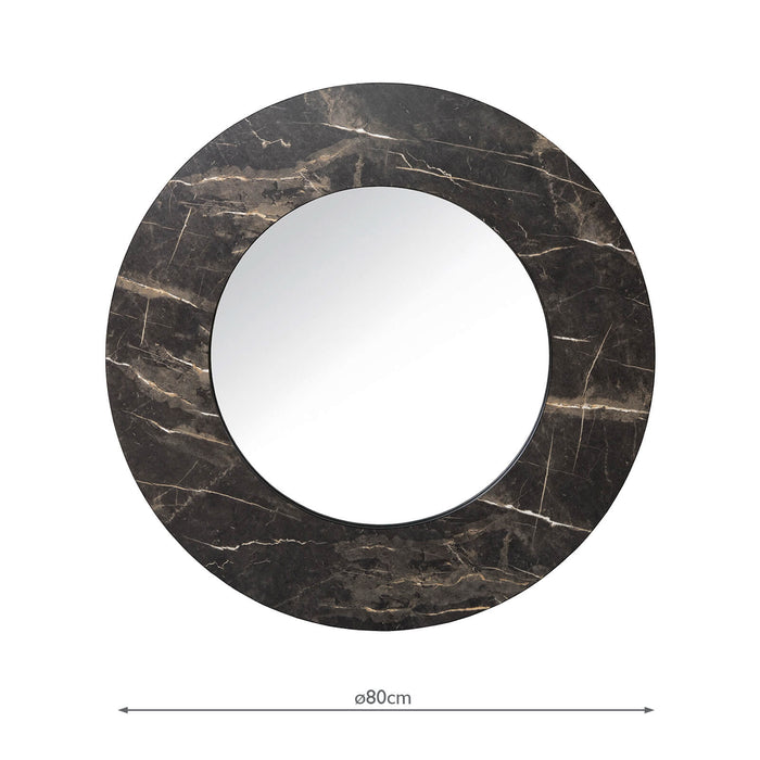 Dar Lighting Juvan Dark Marble Mirror 80cm • 002JUV80