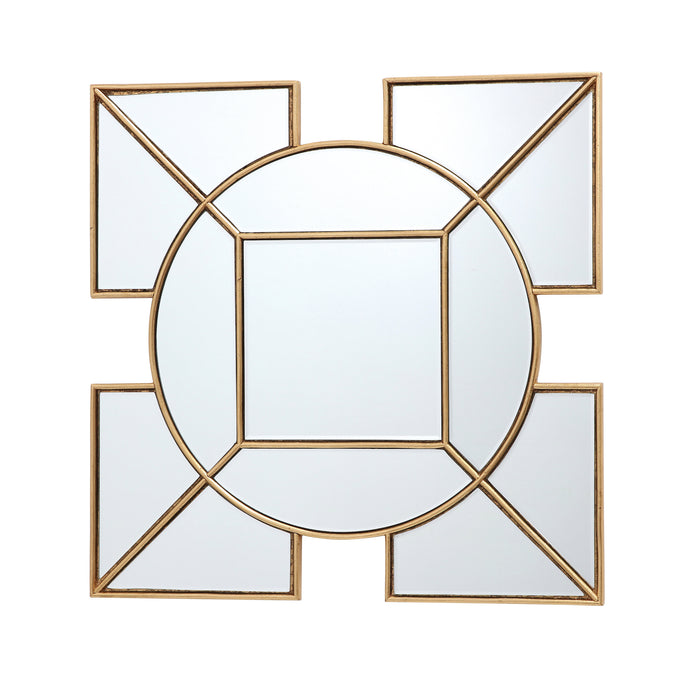 Dar Lighting Lyshia Square Mirror With Gold Foil Detail 60cm • 002LYS60