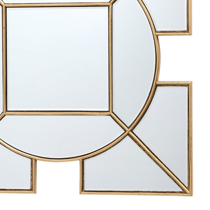 Dar Lighting Lyshia Square Mirror With Gold Foil Detail 60cm • 002LYS60