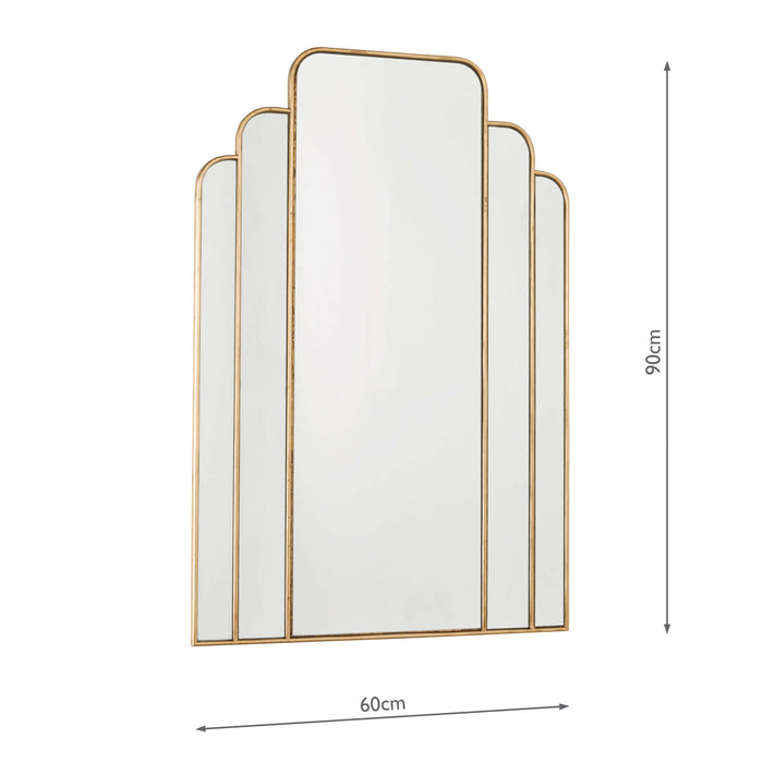 Dar Lighting Skovgaard Rectangle Mirror With Gold Detail 90 x 60cm • 002SKO9060