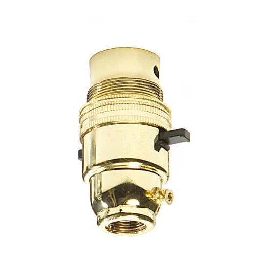 BC - B22 Lampholder ½" Entry Switched Brass