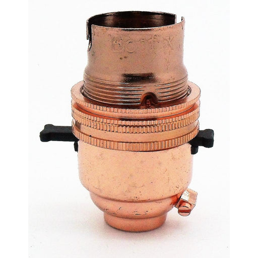 BC - B22 Lampholder ½" Entry Switched Copper