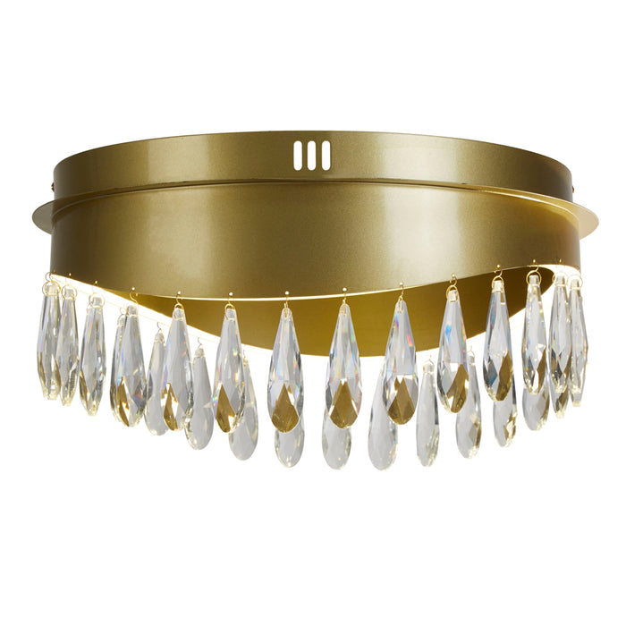 Searchlight Jewel Led Flush Fitting, Gold With Crystal • 19211-1GO