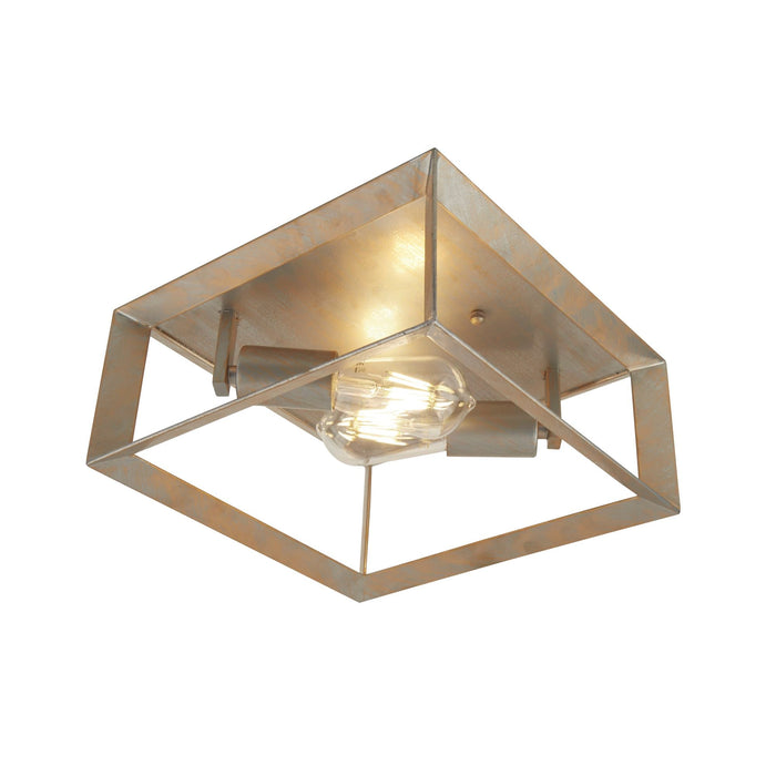 Searchlight Heaton 2Lt Ceiling Light,  Brushed Silver Gold Finish • 2412-2SI