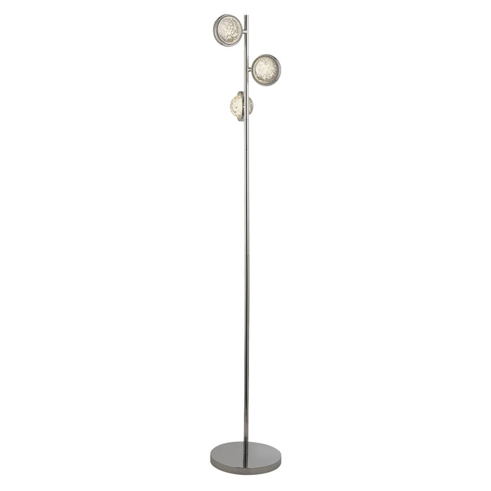 Searchlight Quartz 3Lt  Floor Lamp, Bubble Glass With Detailed Rim • 28701-3CC