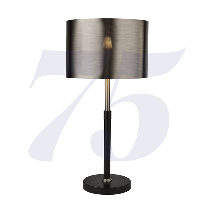 Searchlight Black And Chrome Table Lamp With Brushed Black Chrome Shade • 3877BK