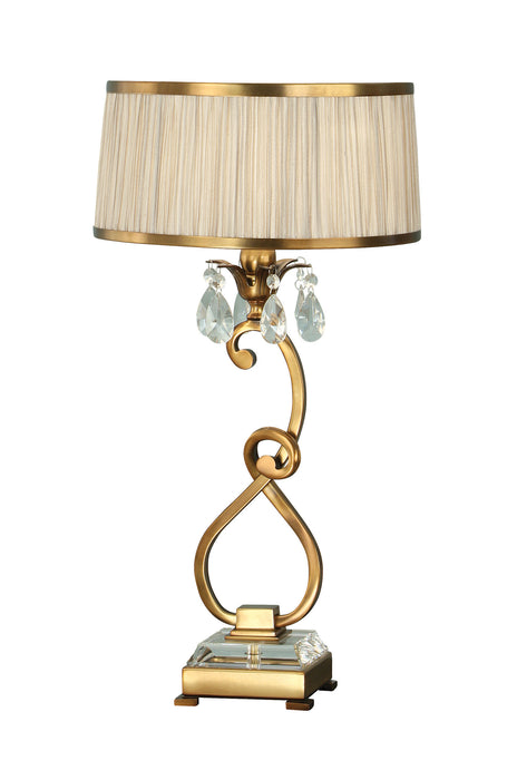Interiors 1900	63523	Oksana Antique Brass Medium Table Lamp & Beige Shade