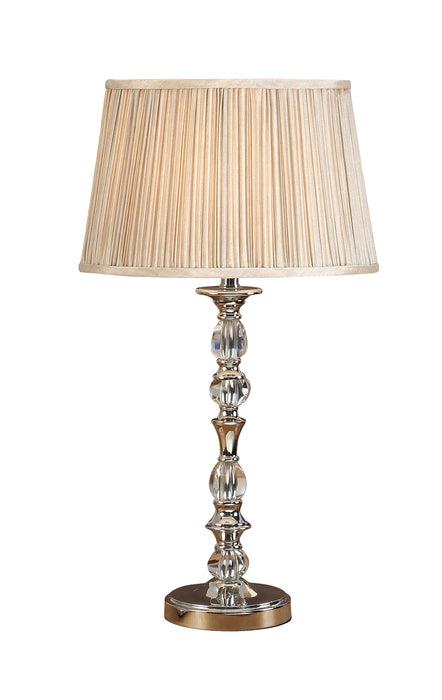 Interiors 1900	63590	Polina Nickel Medium Table Lamp & Beige Shade