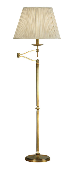 Interiors 1900	63621	Stanford Antique Brass Swing Arm Floor Lamp & Beige Shade