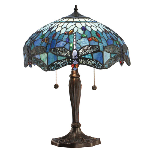 Dragonfly Blue Medium Tiffany Table Lamp