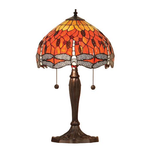 Dragonfly Flame Small Tiffany Table Lamp