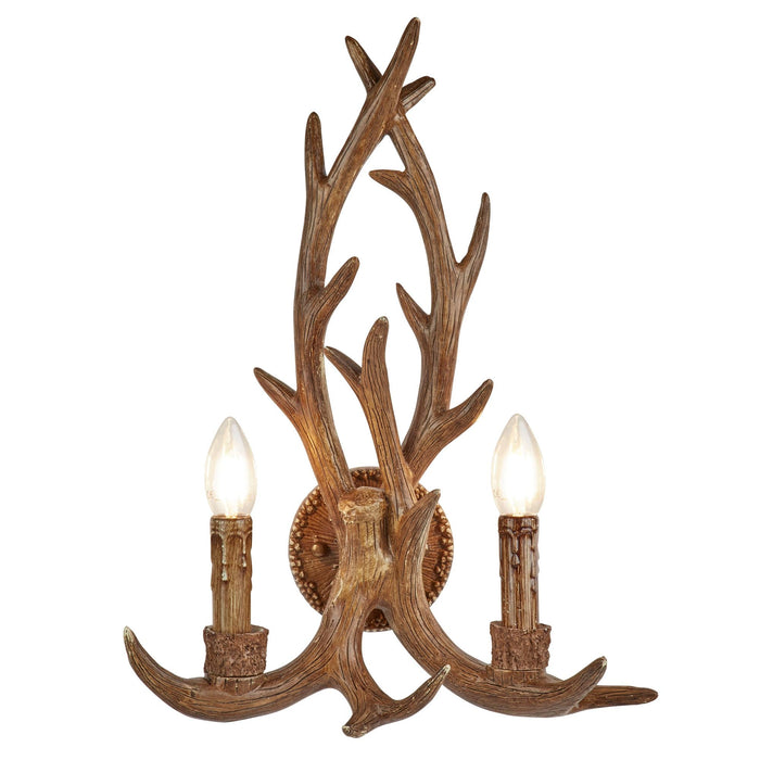 Searchlight Stag 2Lt Antler Wall Bracket • 6412-2BR