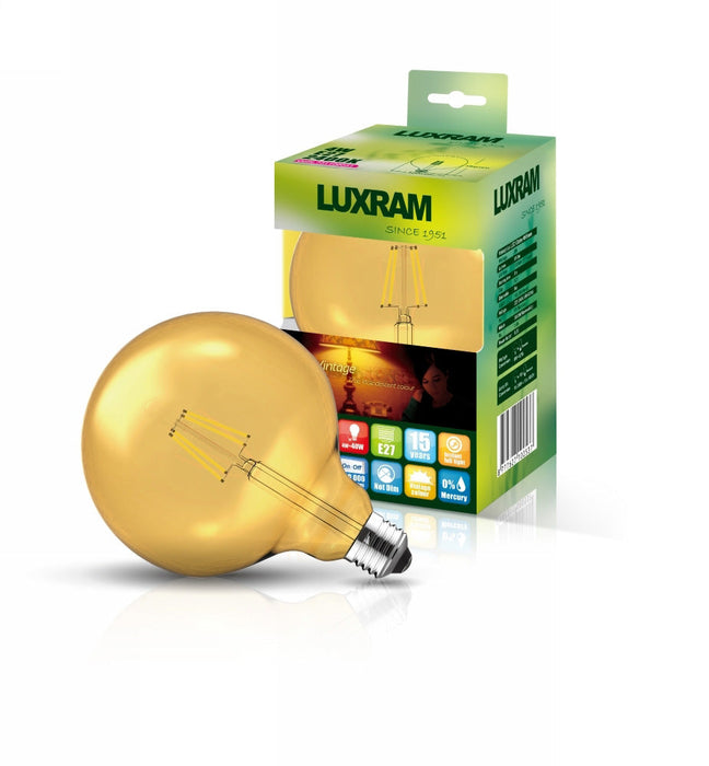 Luxram Value Vintage LED Globe 120mm E27 8W 2200K, 630lm, Gold Glass  • 763828163