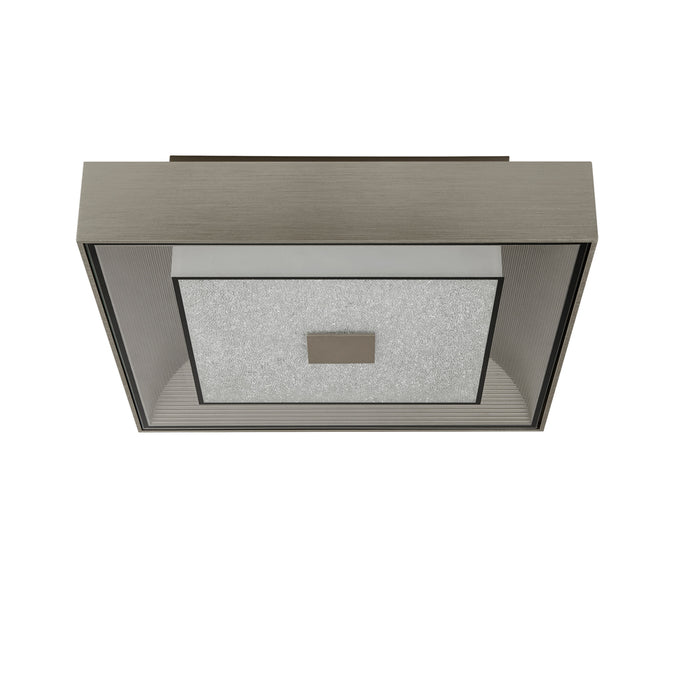 Searchlight Rhea Led Square Flush Light - Silver With Crystal Sand • 8674SS