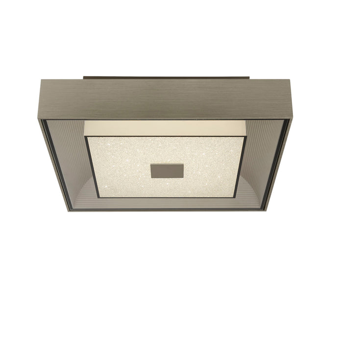 Searchlight Rhea Led Square Flush Light - Silver With Crystal Sand • 8674SS