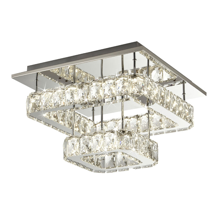 Searchlight Led 2 Tier Flush Fitting With Crystal Glass - Chrome • 8952CC