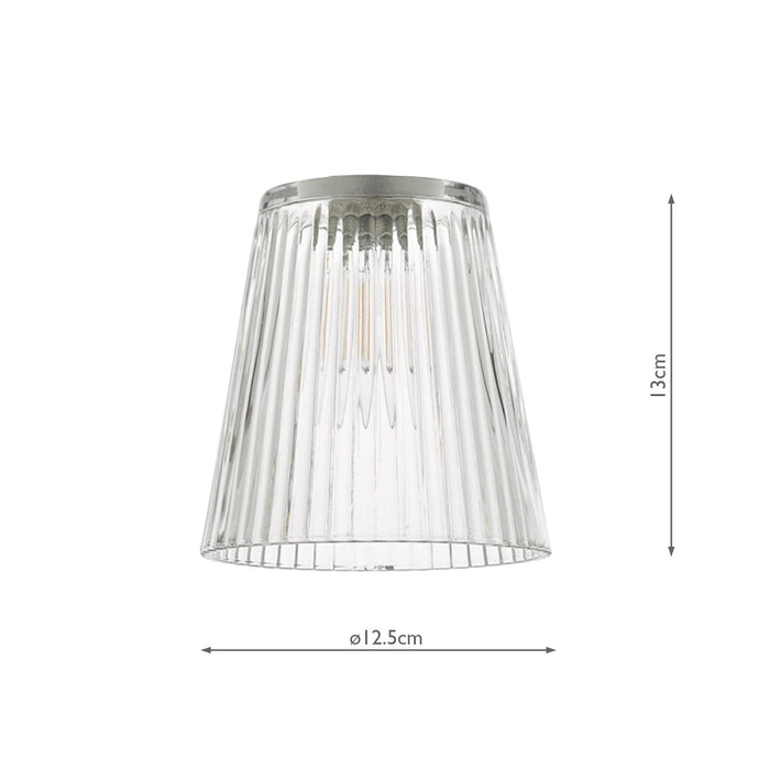 Dar Lighting Accessory Easy Fit Clear Ribbed Glass Shade • ACC865