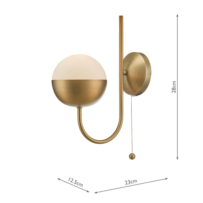 Dar Lighting Andre Wall Light Aged Brass • AND0742