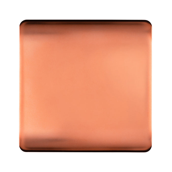Trendi, Artistic Modern 1 Gang Blanking Plate Copper Finish, BRITISH MADE, (25mm Back Box Required), 5yrs Warranty • ART-BLKCPR