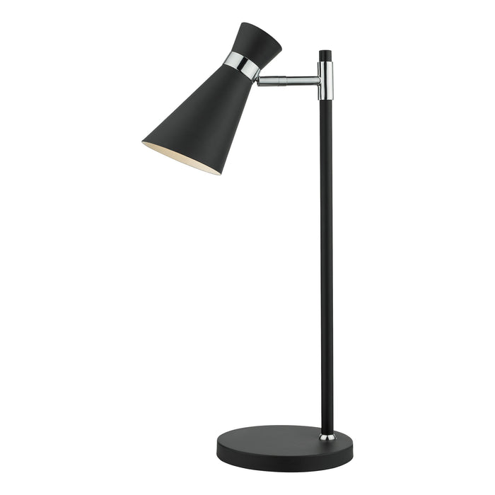 Dar Lighting Ashworth Table Lamp Matt Black & Polished Chrome • ASH4122