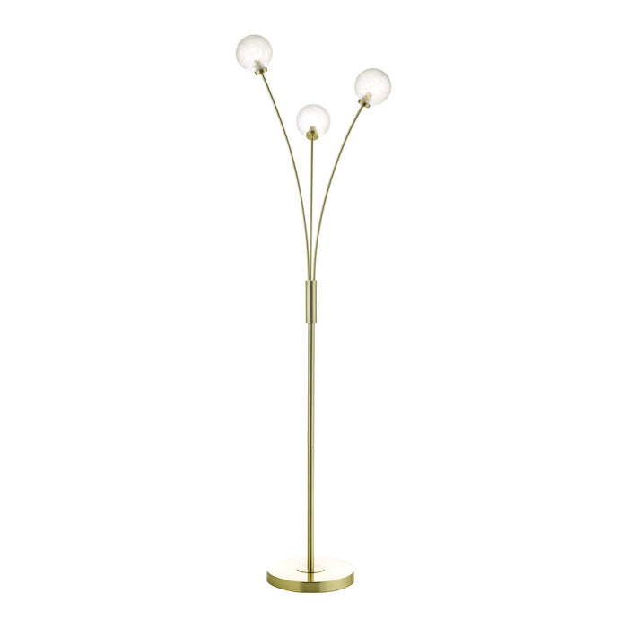 Dar Lighting Avari 3 Light Floor Lamp Satin Brass Glass • AVA4941