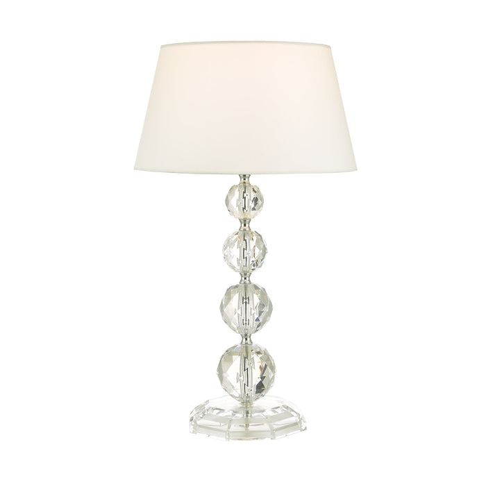 Dar Lighting Bedelia Table Lamp Polished Chrome Acrylic With Shade • BED4208