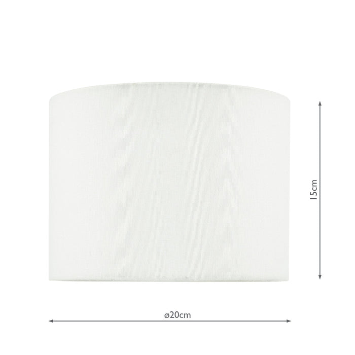 Dar Lighting Boris White Cotton Drum Shade 20cm • BOR0802