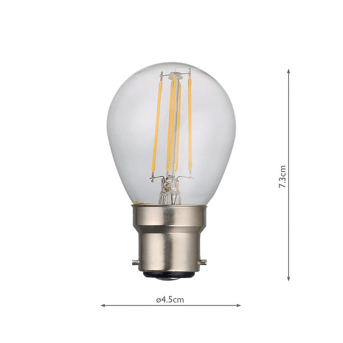 Dar Lighting BUL-B22-LED-3 Golf Ball LED 4w 400 Lumens Dimmable (Pack Of 5)