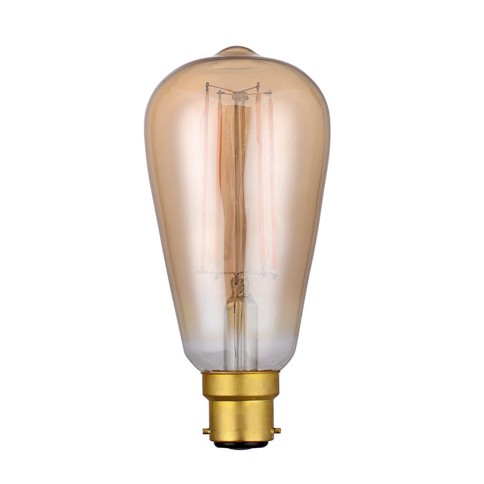 Dar Lighting BUL-B22-LEDV-1 Rustic Vintage LED 4w 300 Lumens Dimmable Gold (Pack Of 5)