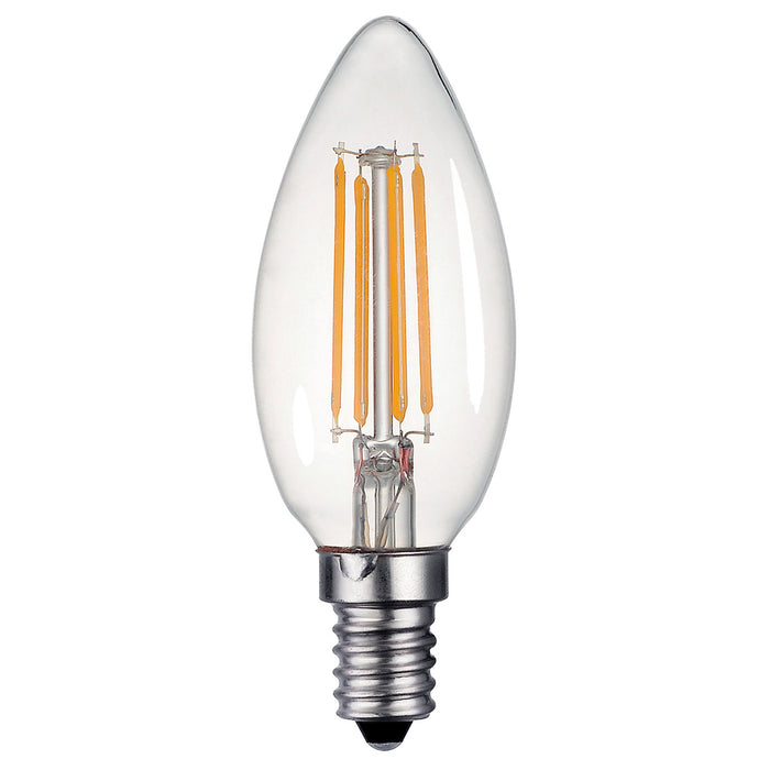 Dar Lighting BUL-E14-LED-13 Candle LED 4w 400 Lumens Dimmable Clear (Pack Of 5)