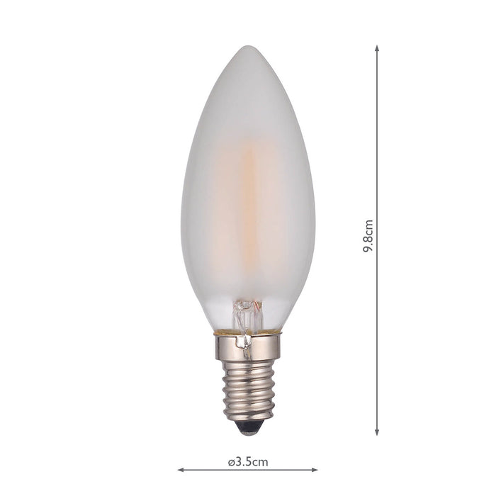 Dar Lighting BUL-E14-LED-17 Candle LED 4w 450 Lumens Frosted (Pack Of 5)