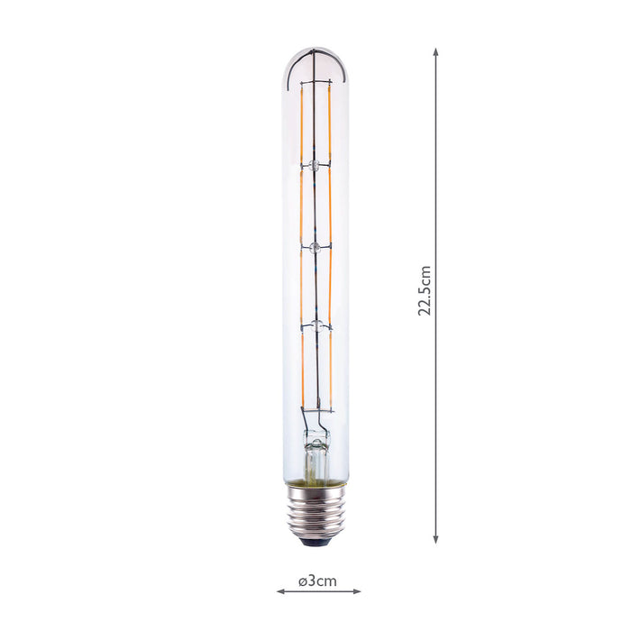 Dar Lighting BUL-E27-LED-21 Large Tube LED 6w 650 Lumens Dimmable Clear (Pack Of 5)