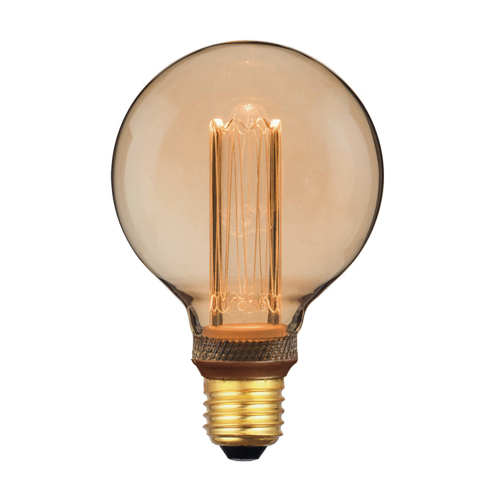 Dar Lighting BUL-E27-LEDV-10 Medium Vintage Micro Filament LED 3.5w 120 Lumens Dimmable Gold (Pack Of 5)