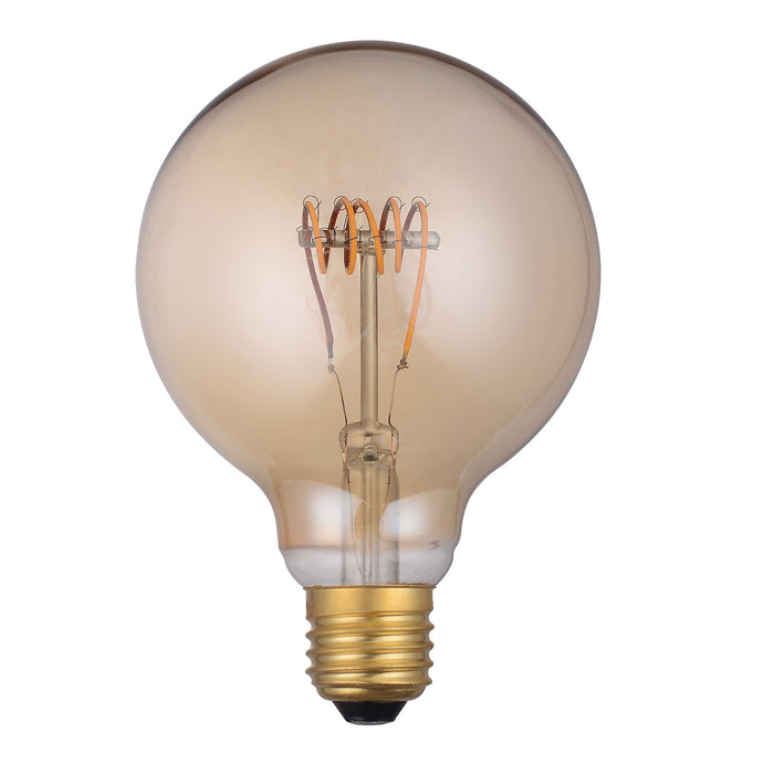 Dar Lighting BUL-E27-LED-3 Medium Vintage Globe LED 4w 140 Lumens Dimmable Gold (Pack Of 5)