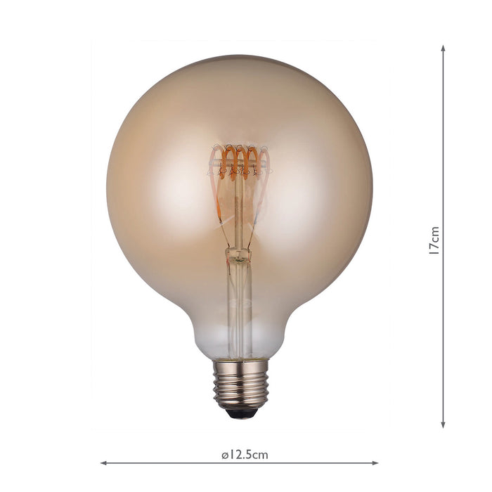 Dar Lighting BUL-E27-LED-4 Large Vintage Globe LED 4w 140 Lumens Dimmable Gold (Pack Of 5)