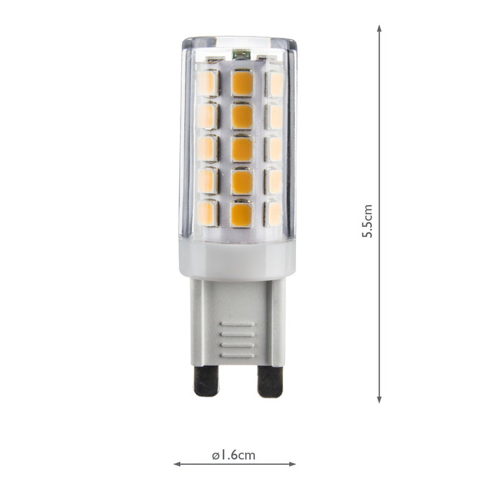 Dar Lighting BUL-G9-LED-3 G9 LED Capsule 3w 300 Lumens 2700k Warm White Clear (Pack Of 10)