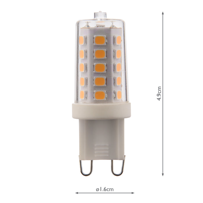 Dar Lighting BUL-G9-LED-6 G9 LED Capsule 3.5w 320 Lumens 2700k Warm White Clear Dimmable (Pack Of 10)