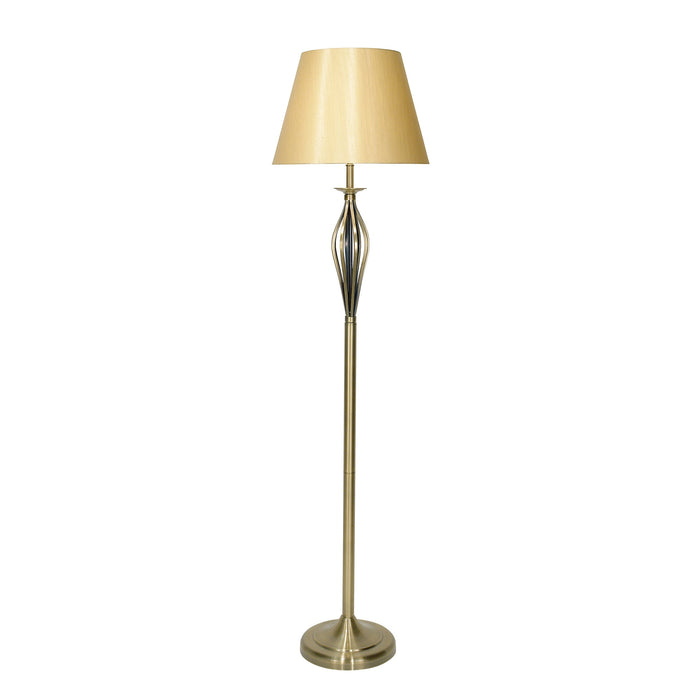Dar Lighting Bybliss Floor Lamp Antique Brass With Shade • BYB4975