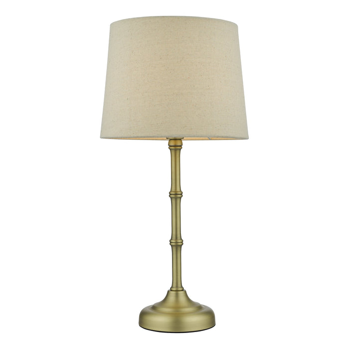 Dar Lighting Cane Table Lamp Antique Brass With Shade • CAN4275