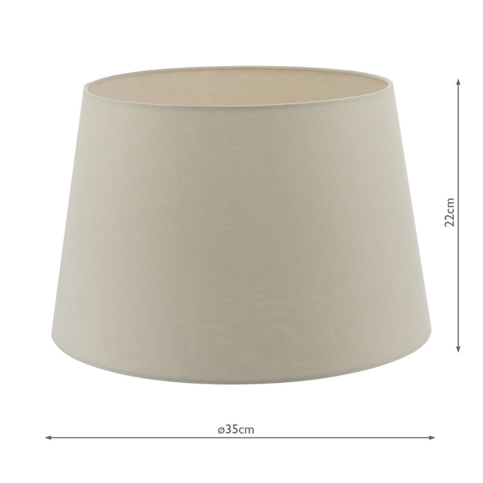 Dar Lighting Cezanne Taupe Faux Silk Tapered Drum Shade 35cm • CEZ1429