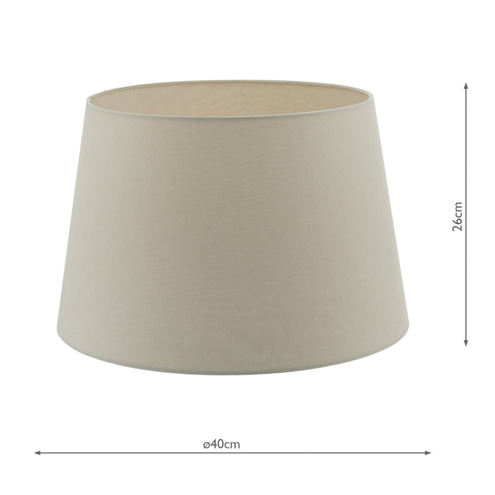 Dar Lighting Cezanne Taupe Faux Silk Tapered Drum Shade 40cm • CEZ1629