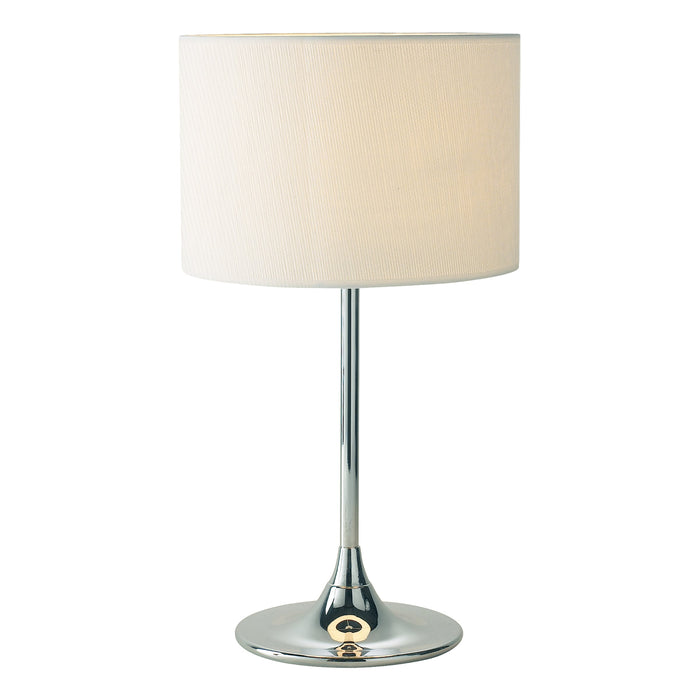 Dar Lighting Delta Table Lamp Polished Chrome With Shade • DEL4250
