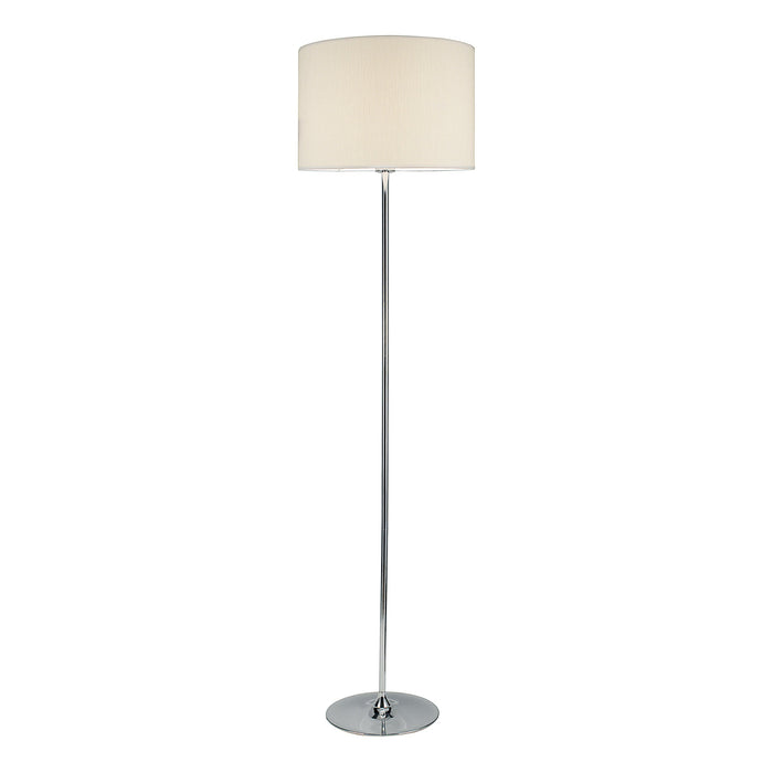 Dar Lighting Delta Floor Lamp Polished Chrome With Shade • DEL4950