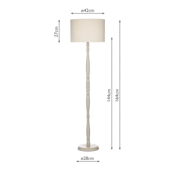 Dar Lighting Dunlop Floor Lamp Cream With Shade • DUN4933