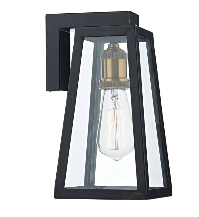 Dar Lighting Duval Outdoor Wall Light Black Glass IP43 • DUV1522