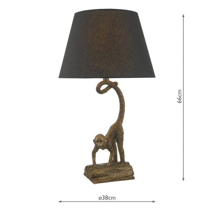 Dar Lighting Dwayne Monkey Table Lamp Bronze With Shade • DWA4222