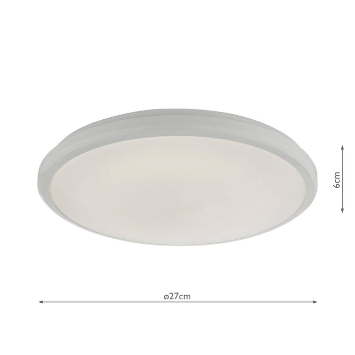 Dar Lighting Emmett Bathroom Flush White Acrylic IP44 LED • EMM522