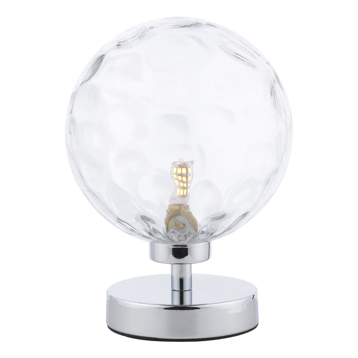 Dar Lighting Esben Table Lamp Polished Chrome Clear Dimpled 150mm Glass • ESB4150-12